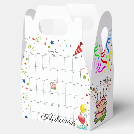 Happy Birthday Gable Favor Box January 2022 Bedankdoosjes (Geopend)
