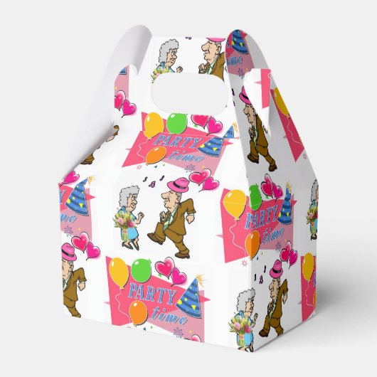 Happy Birthday Gable Favor Box Jubileum Bedankdoosjes (Voorkant Zijde)