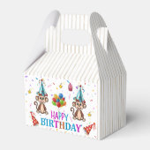 Happy Birthday Gable Favor Box Monkey Cupcake Bedankdoosjes (Achterkant)