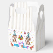 Happy Birthday Gable Favor Box Monkey Cupcake Bedankdoosjes (Geopend)