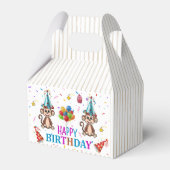 Happy Birthday Gable Favor Box Monkey Cupcake Bedankdoosjes (Voorkant Zijde)