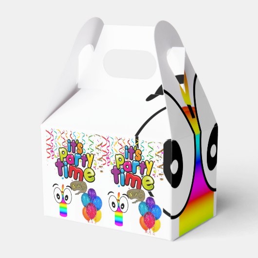 Happy Birthday Gable Favor Box Party Time Bedankdoosjes (Achterkant)