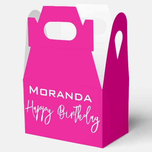 Happy Birthday Gable Favor Box Pink Bedankdoosjes (Geopend)