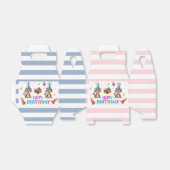 Happy Birthday Gable Favor Box Pink Stripe Monkeys Bedankdoosjes (Uitgevouwen)