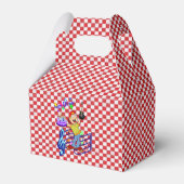 Happy Birthday Gable Favor Box Red, gecontroleerd Bedankdoosjes (Achterkant)