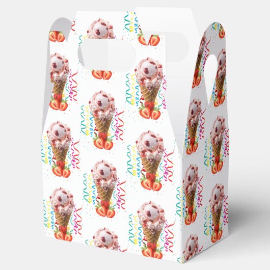 Happy Birthday Gable Favor Box Strawberry Bedankdoosjes (Geopend)
