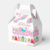 Happy Birthday Gable Favor Box Vieren Roze Bedankdoosjes (Achterkant)