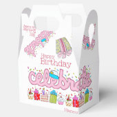 Happy Birthday Gable Favor Box Vieren Roze Bedankdoosjes (Geopend)