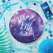 Happy Birthday Galaxy Stars Outer Space Party Papieren Bordje (Feest)