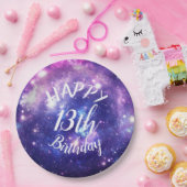 Happy Birthday Galaxy Stars Outer Space Party Papieren Bordje (Feest)