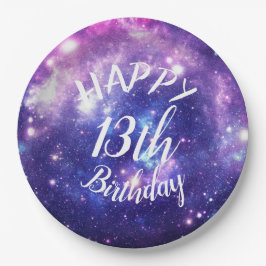 Happy Birthday Galaxy Stars Outer Space Party Papieren Bordje