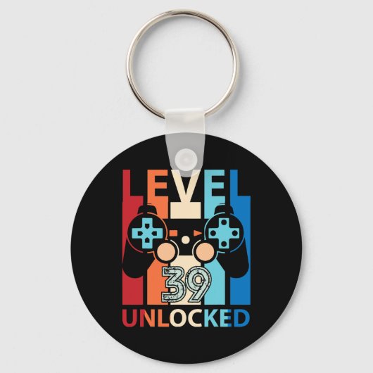 Happy Birthday Gamer Level &#; Years Old Unlocked Sleutelhanger (Voorkant)
