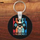 Happy Birthday Gamer Level &#; Years Old Unlocked Sleutelhanger (Voorkant)