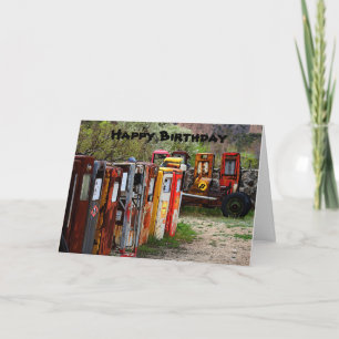 Happy Birthday-gaspompen, Race Car-Humor Kaart
