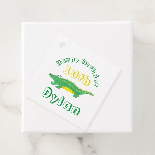 Happy Birthday Gator Alligator Crocodile Bedankjes Labels (In situ)