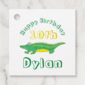 Happy Birthday Gator Alligator Crocodile Bedankjes Labels (Voorkant)