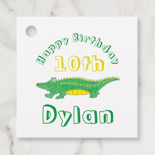Happy Birthday Gator Alligator Crocodile Bedankjes Labels (Voorkant)
