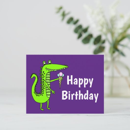 Happy Birthday Gator Briefkaart (Staand voorkant)