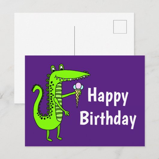 Happy Birthday Gator Briefkaart (Voorkant / Achterkant)