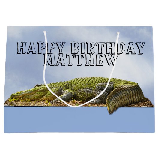 Happy Birthday Gator Panoramic Uitzicht OOOOB Foto Groot Cadeauzakje (Voorkant)