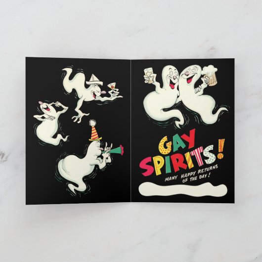  Happy Birthday Gay Spirits Ghost Kaart (Binnen)