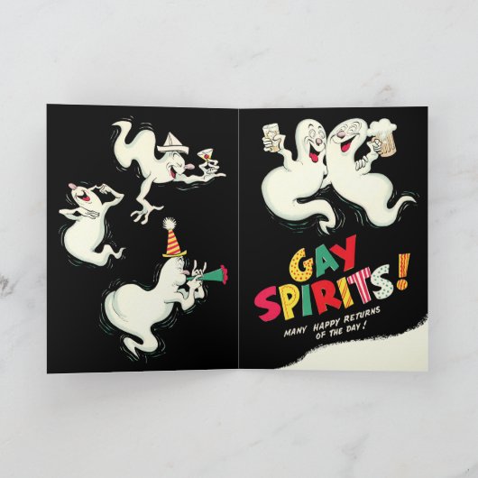 Happy Birthday Gay Spirits Ghost Kaart (Binnen)