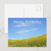 Happy Birthday Geel Afbeelding Briefkaart (Voorkant / Achterkant)