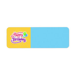 Happy Birthday Geel en Blauw Modern Label