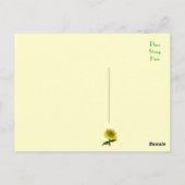 Happy Birthday Geel Zonnebloem Bloemen Post Kaart (Achterkant)