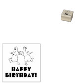 HAPPY BIRTHDAY GEESE RUBBER STAMP RUBBERSTEMPEL (Gestempeld)
