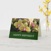 Happy Birthday, gele orchidee bloemen Kaart (Gele Bloem)