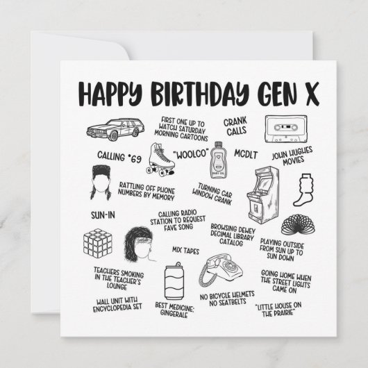 Happy Birthday Gen X Kaart (Voorkant)