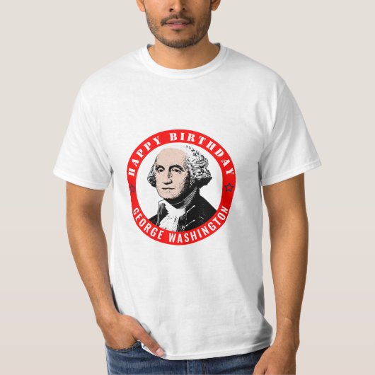 Happy Birthday George Washington Mannen T-shirts (Voorkant)