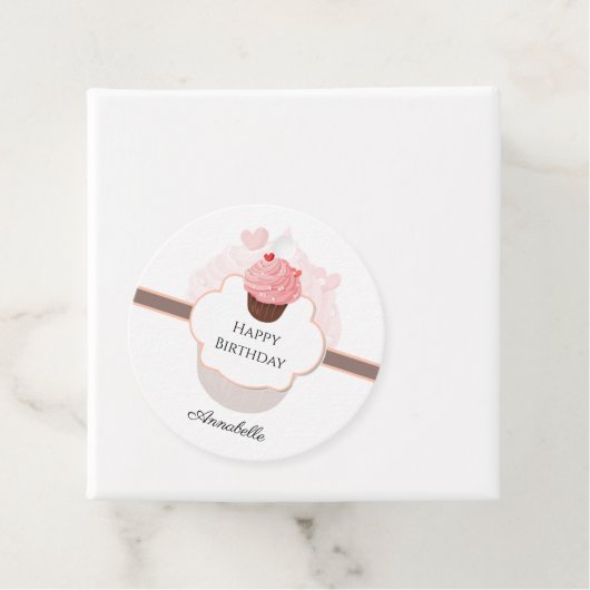 Happy Birthday | GEPERSONALISEERD | | Cupcake en S Bedankjes Labels (In situ)