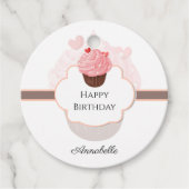 Happy Birthday | GEPERSONALISEERD | | Cupcake en S Bedankjes Labels (Voorkant)