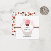 Happy Birthday | GEPERSONALISEERD | | Cupcake en S Notitiekaartje (Voorkant / Achterkant in situ)