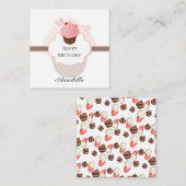 Happy Birthday | GEPERSONALISEERD | | Cupcake en S Notitiekaartje (Voorkant / Achterkant)