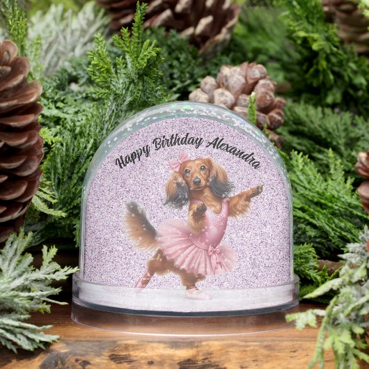 Happy Birthday Gepersonaliseerd het Wereldbol van  Sneeuwbol (Winter)