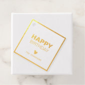'Happy Birthday' gepersonaliseerde gouden folie Bedankjes Labels (Met doos)