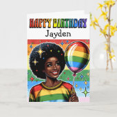 Happy Birthday Gepersonaliseerde LGBTQIA+ Kaart (Gele Bloem)