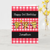 Happy Birthday Gepersonaliseerde Pizza Party Kaart (Gele Bloem)