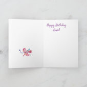 Happy Birthday Gepersonaliseerde roze fee kunst Ka Kaart (Binnen)