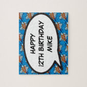 HAPPY BIRTHDAY Gepersonaliseerde stripboek Pop Art Legpuzzel (Verticaal)