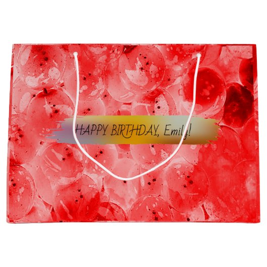 Happy Birthday Gepersonaliseerde trendy modern roo Groot Cadeauzakje (Voorkant)