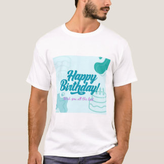 Happy Birthday geprint T-shirt