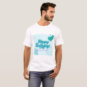 Happy Birthday geprint T-shirt (Voorkant volledig)