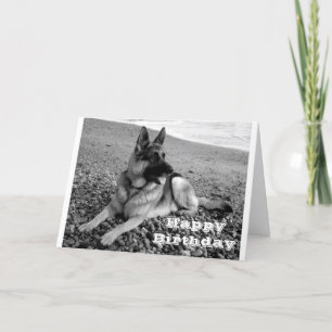 Happy Birthday German Shepherd Puppy Dog Card Kaart
