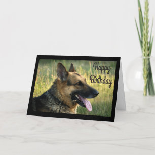 Happy Birthday German Shepherd Puppy Dog Card Kaart