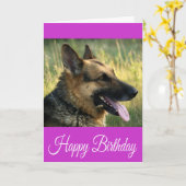 Happy Birthday German Shepherd Puppy Dog Card Kaart (Gele Bloem)