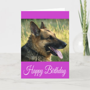Happy Birthday German Shepherd Puppy Dog Card Kaart